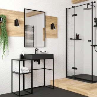 Modul Benstativ Servant <strong>Correo</strong> Svart Matt 20 cm med Hylle Svart Matt