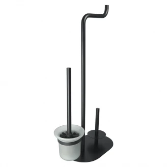 Toalettpapirholder 3-funktions <strong>Silia</strong> Svart Matt
