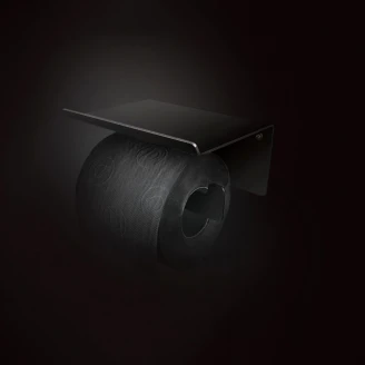 Toalettpapirholder med Hylla <strong>Correo</strong> Svart Matt