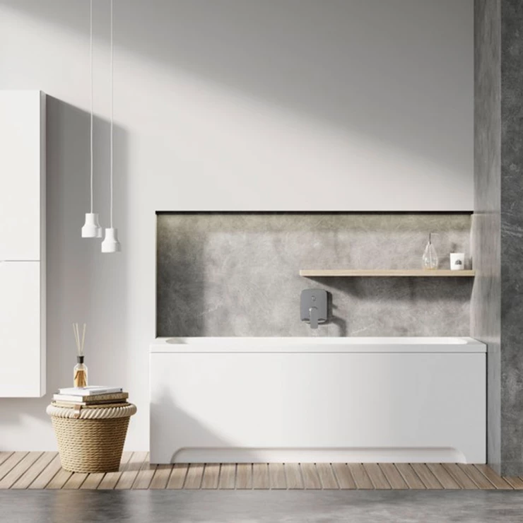 Ravak Badekar Classic II Hvit 160x70 cm med Fotstøtte & Badekaravløp med Overløp (Uten Panel)