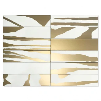 Dune Veggflis Flat White&Gold Matt-Sateng 8x30 cm
