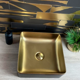 Dune Veggflis Flat Black&Gold Matt-Sateng 8x30 cm