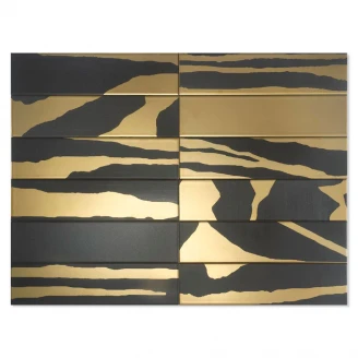 Dune Veggflis Flat Black&Gold Matt-Sateng 8x30 cm