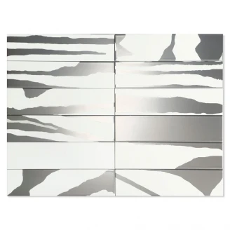 Dune Veggflis Flat White&Silver Matt-Sateng 8x30 cm