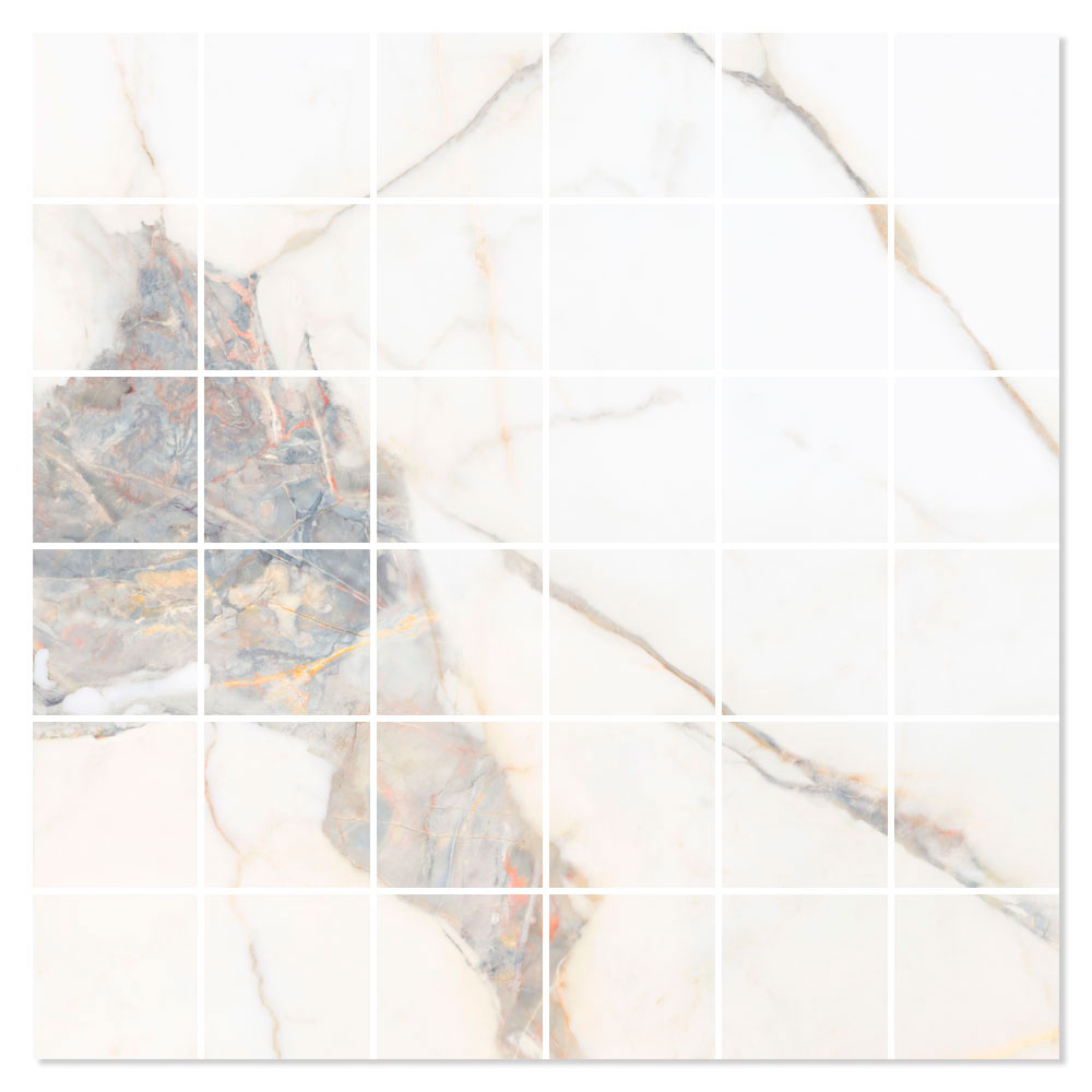 Mosaikkflis Luminus Marmor Hvit Matt 30x30 (5x5) cm