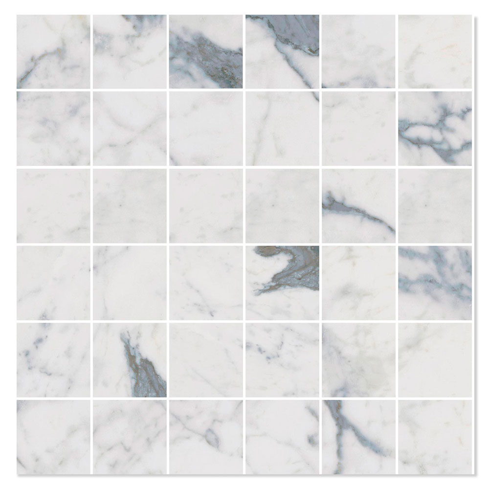 Mosaikkflis Paradigm White Polerad Polert 30x30 (5x5) cm