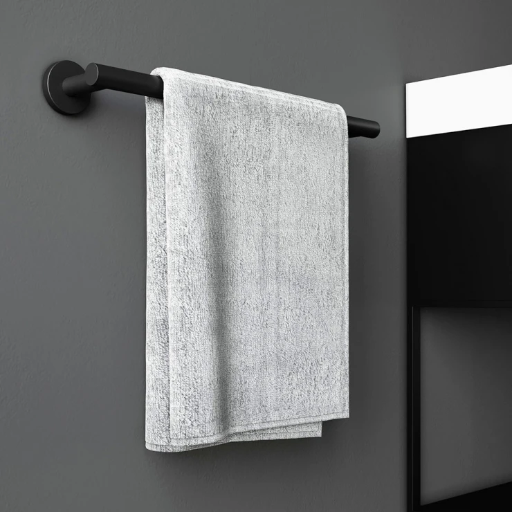 Håndkleholder Issano Svart Matt 45 cm