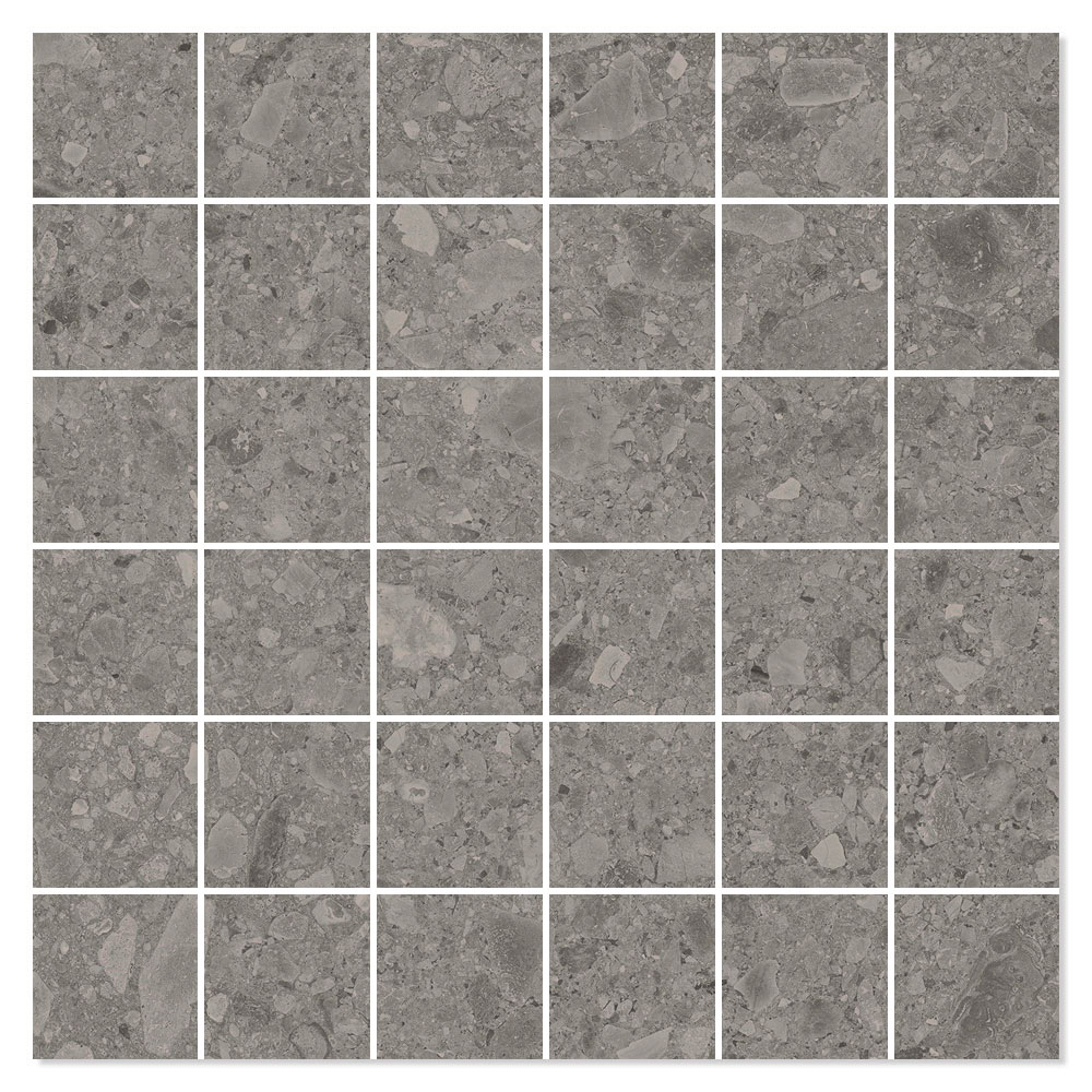 Mosaikkflis Ceppo di gre Grå Matt 30x30 (5x5) cm
