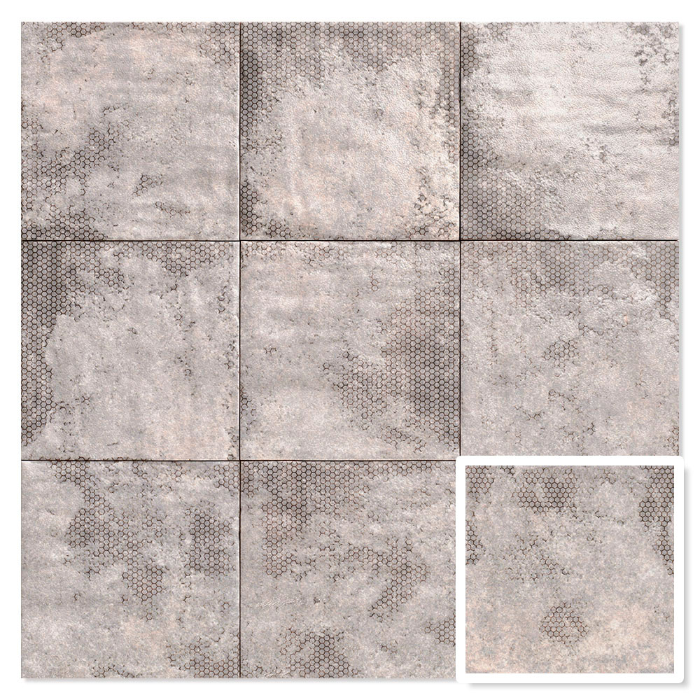 Mainzu Veggflis Mandala Grey Matt 20x20 cm