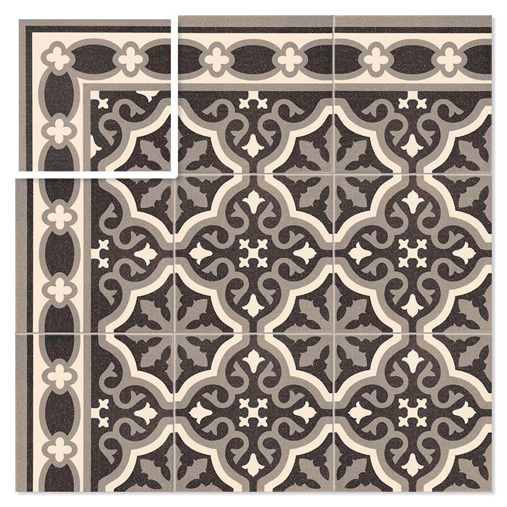 Mainzu Gulvflis Florentine Esquina Black Matt 20x20 cm