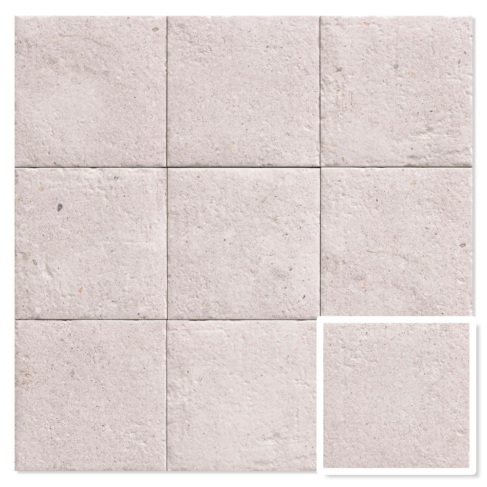 Mainzu Gulvflis Stanza White Stone Matt 20x20 cm