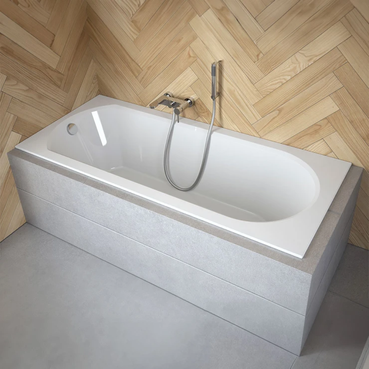Badekar Melbourne Slim Hvit Blank 150 cm (Uten Panel & Avlopp)