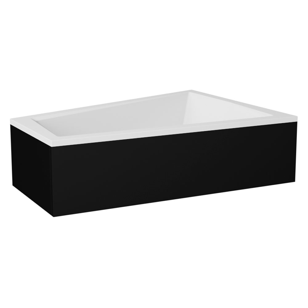 Paneler for Badekar Santorini Svart Matt 170 cm Høyre/Venstre