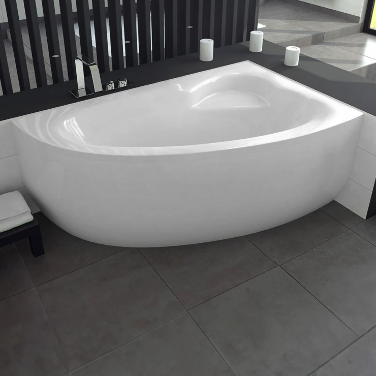 Hjørnebadekar Valletta Hvit Blank 150 cm Høyre (Uten Panel & Avlopp)