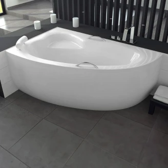 Hjørnebadekar <strong>Valletta Premium</strong>  Hvit Blank 150 cm Venstre (Uten Panel & Avlopp)