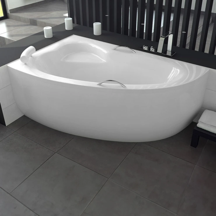 Hjørnebadekar Valletta Premium Hvit Blank 150 cm Venstre (Uten Panel & Avlopp)