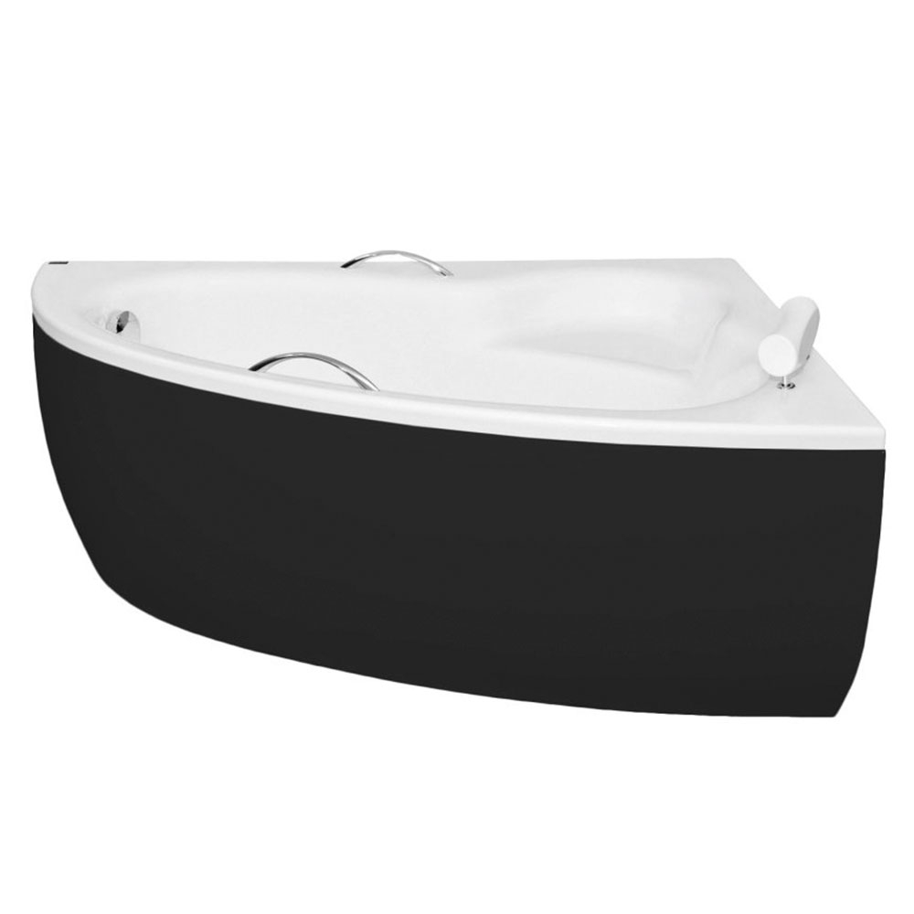 Paneler for Badekar Valletta Svart Matt 150 cm Høyre