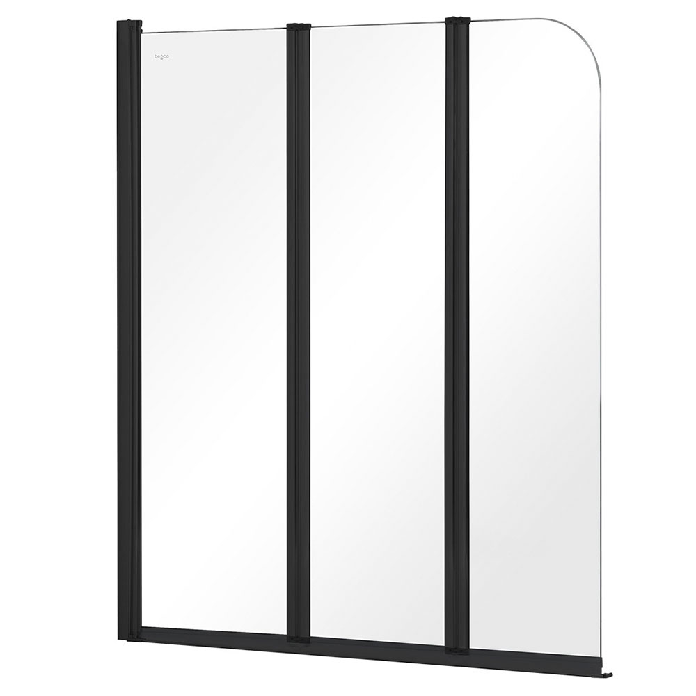 Badekarvegg Supremo Svart 4 mm 120x140 cm
