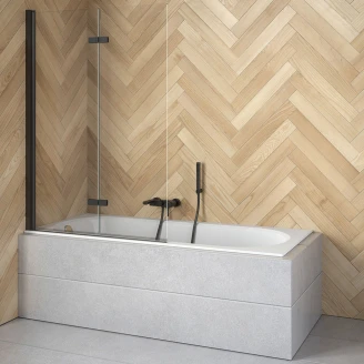Badekarvegg <strong>Solux</strong>  Svart 6 mm 100x145 cm