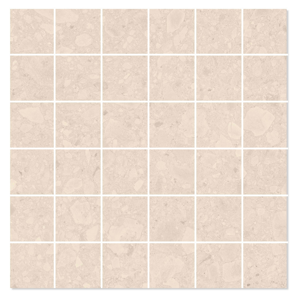 Mosaikkflis Ceppo di gre Ljusbeige Matt 30x30 (5x5) cm