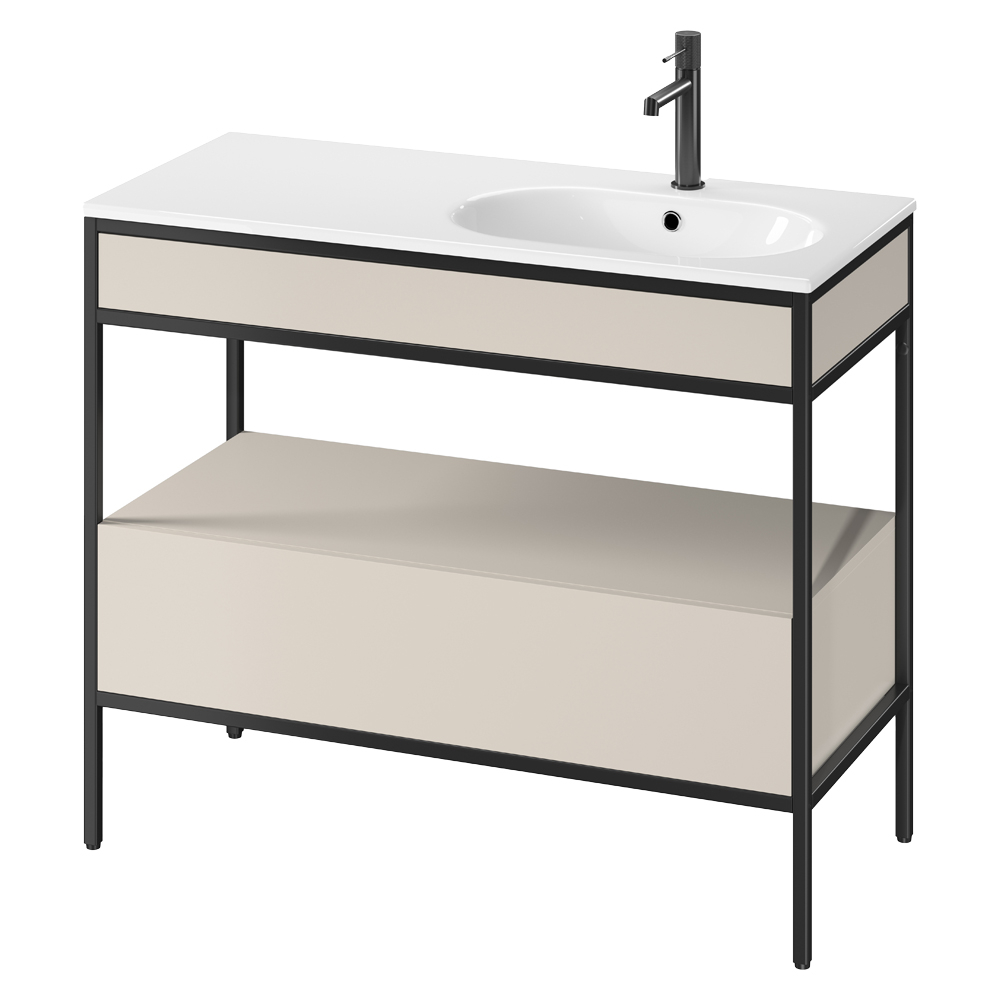 Servantskap Balans 100 cm med Beige Lådor