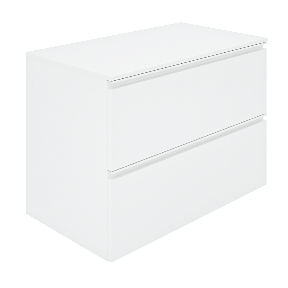Servantskap White Luna Hvit Matt 80 cm med Benkplate