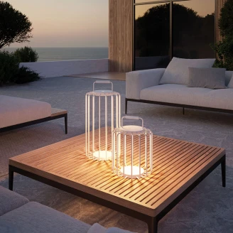 Villeroy & Boch Batteri Utendørs Bordlampe Høy <strong>Bangkok</strong>  Hvit Matt