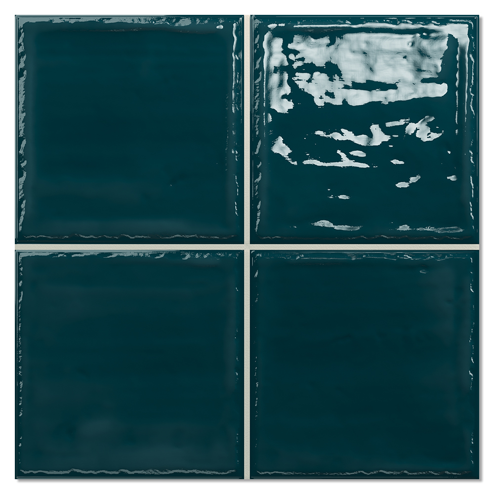 Veggflis Celest Mørk Blå Blank 20x20 (10x10) cm
