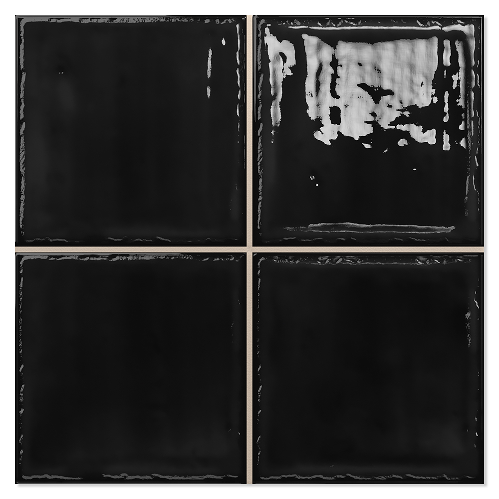 Veggflis Celest Svart Blank 20x20 (10x10) cm