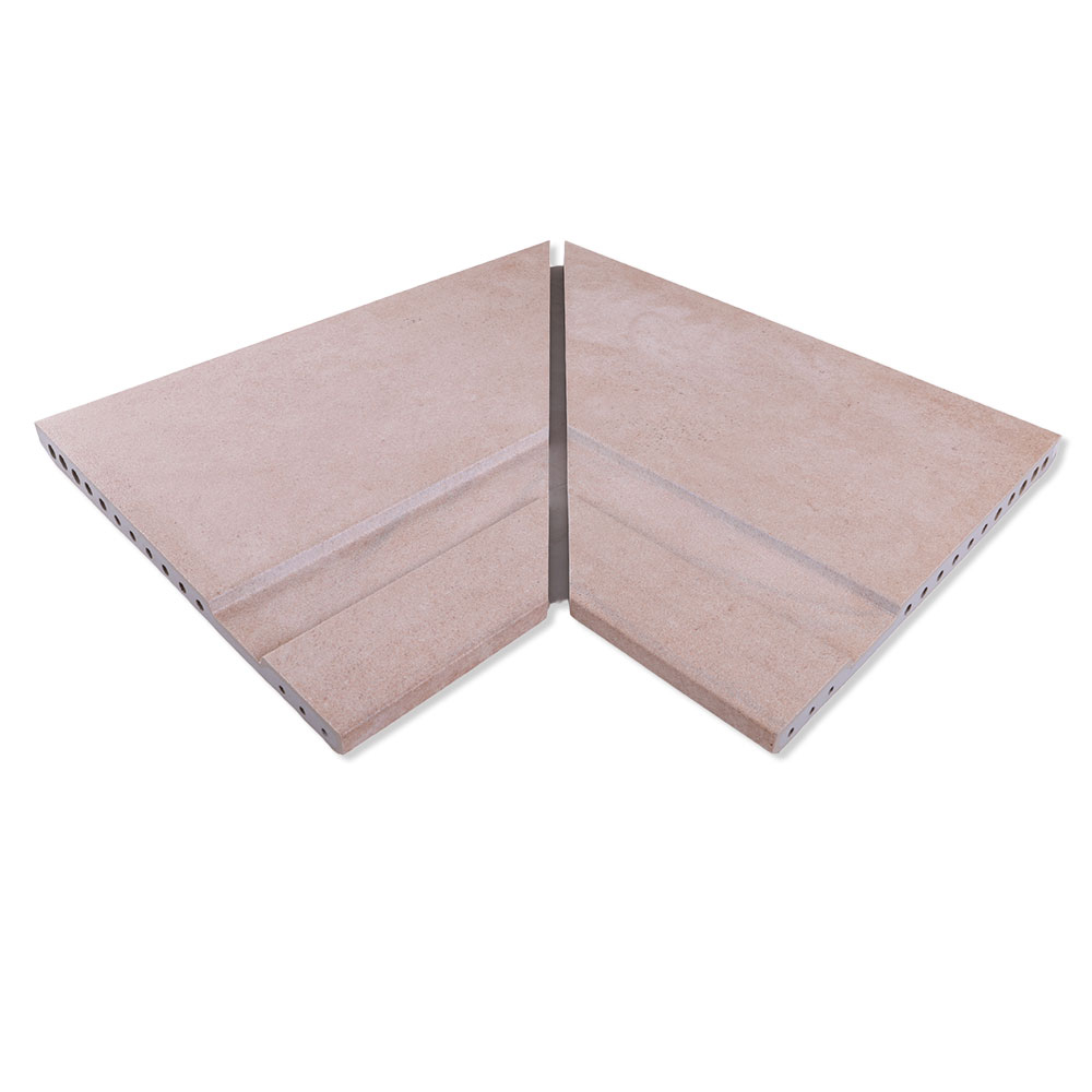 Overløpende Bassengkant Innvendig Hjørne Urban Beige Matt 33x44 cm (2 stk)
