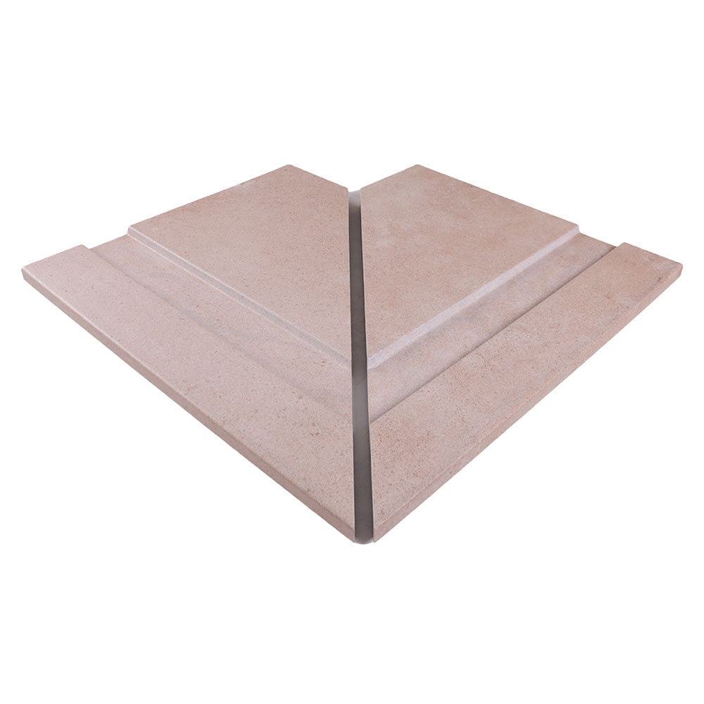 Overløpende Bassengkant Utvendig Hjørne Urban Beige Matt 33x42 cm (2 stk)