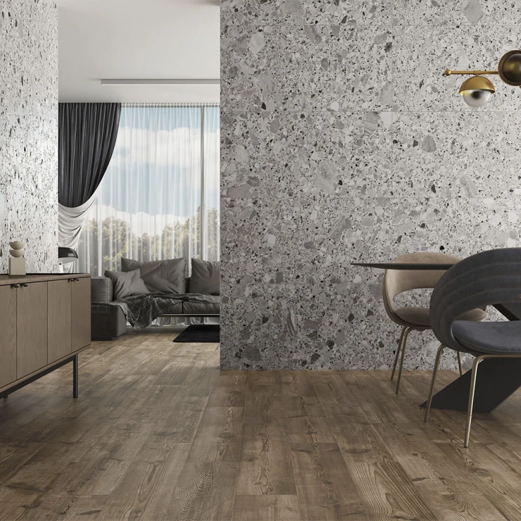 Gulvflis Terrazzo Premio Grå Matt 60x120 cm