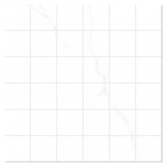 Marmor Mosaikkflis <strong>Nordiva</strong>  Vit-Silver Polert 30x30 (5x5) cm