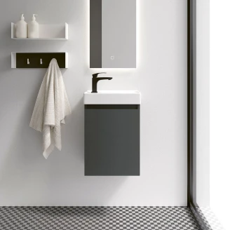 Servantskap <strong>Milli</strong>   Graphite 40 cm Venstre med Servant Hvit Blank