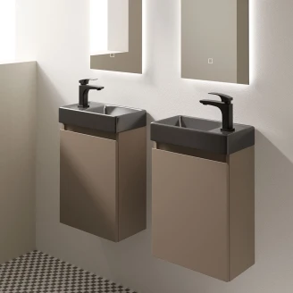 Servantskap Milli Cocoa Brown 40 cm Venstre med Servant Svart Matt
