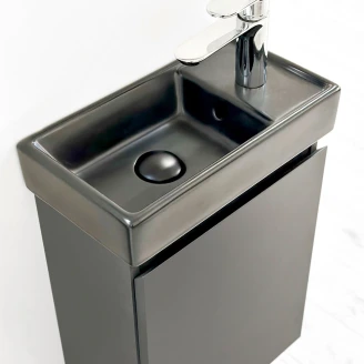 Servantskap Milli Graphite 40 cm Høyre med Servant Svart Matt