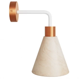 Creative Cables Vägglampa med Lampskärm i Trä Borstad Koppar