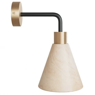 Creative Cables Vägglampa med Lampskärm i Trä Borstad Brons
