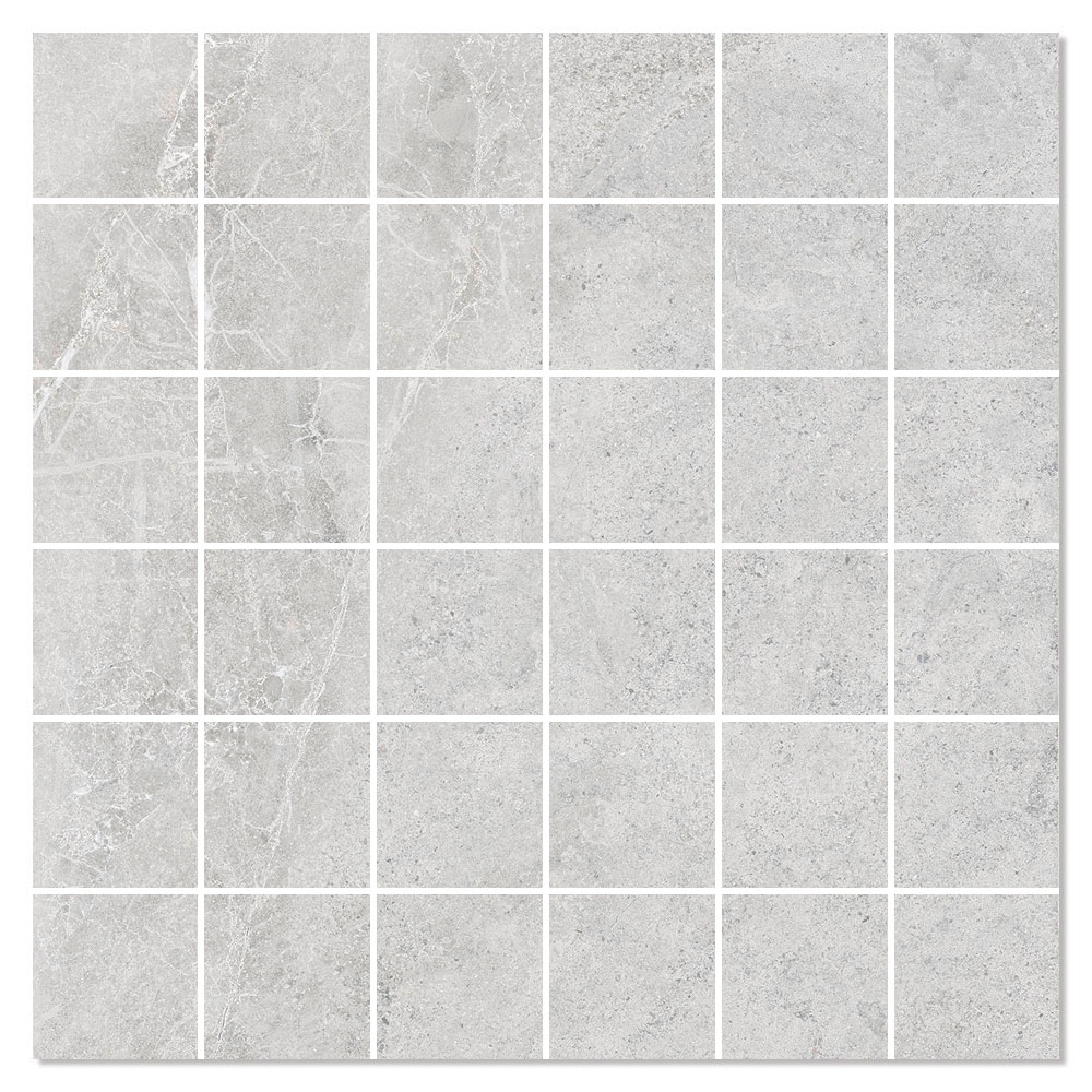 Mosaikkflis Empyrio Lys Grå Matt 30x30 (5x5) cm