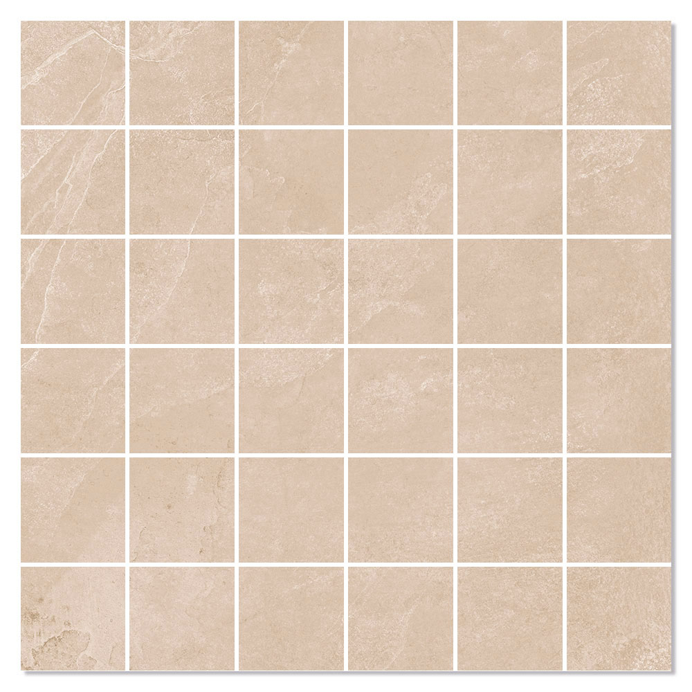 Mosaikkflis Marmorsten Beige Matt 30x30 (5x5) cm