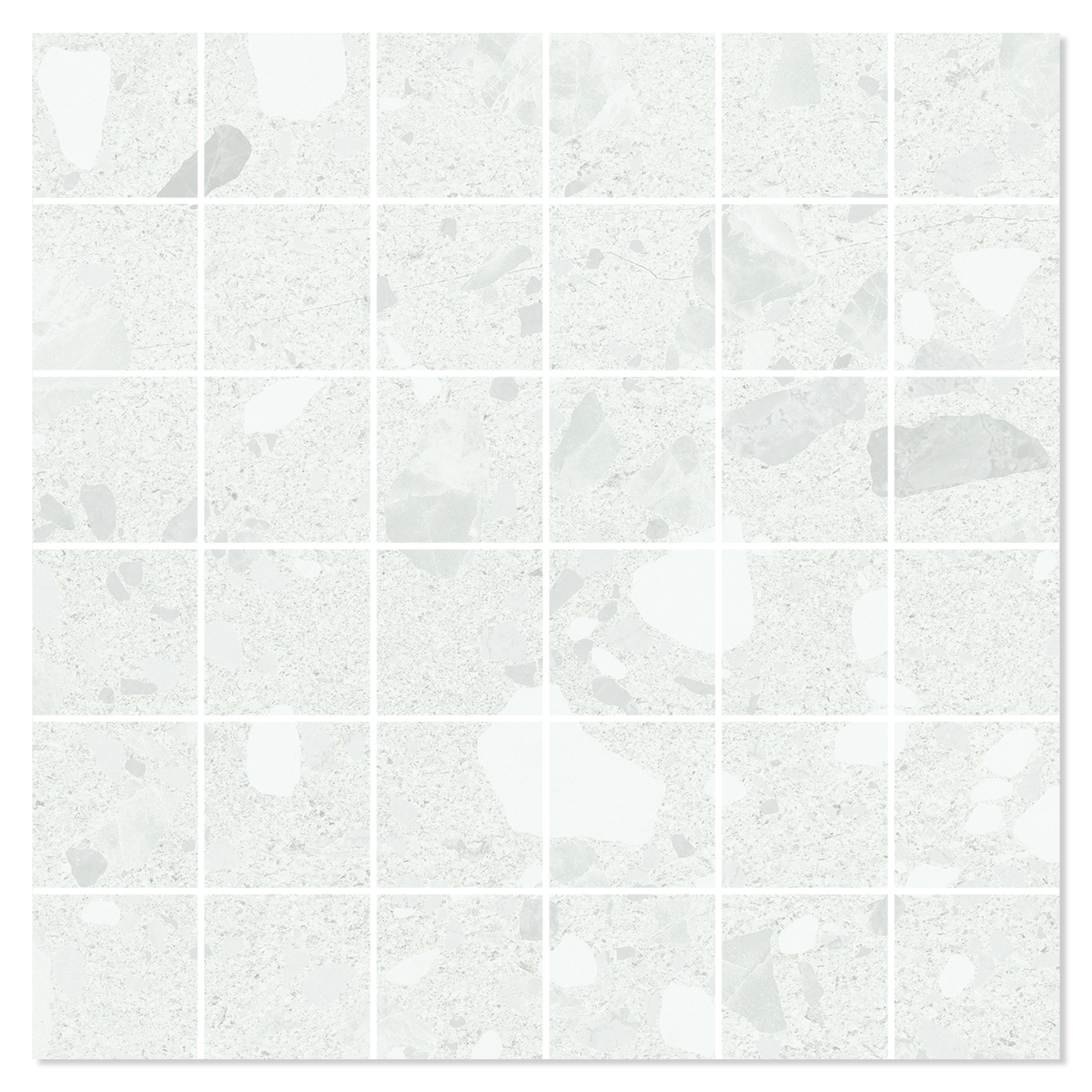 Mosaikkflis Stenhav Hvit Matt 30x30 (5x5) cm