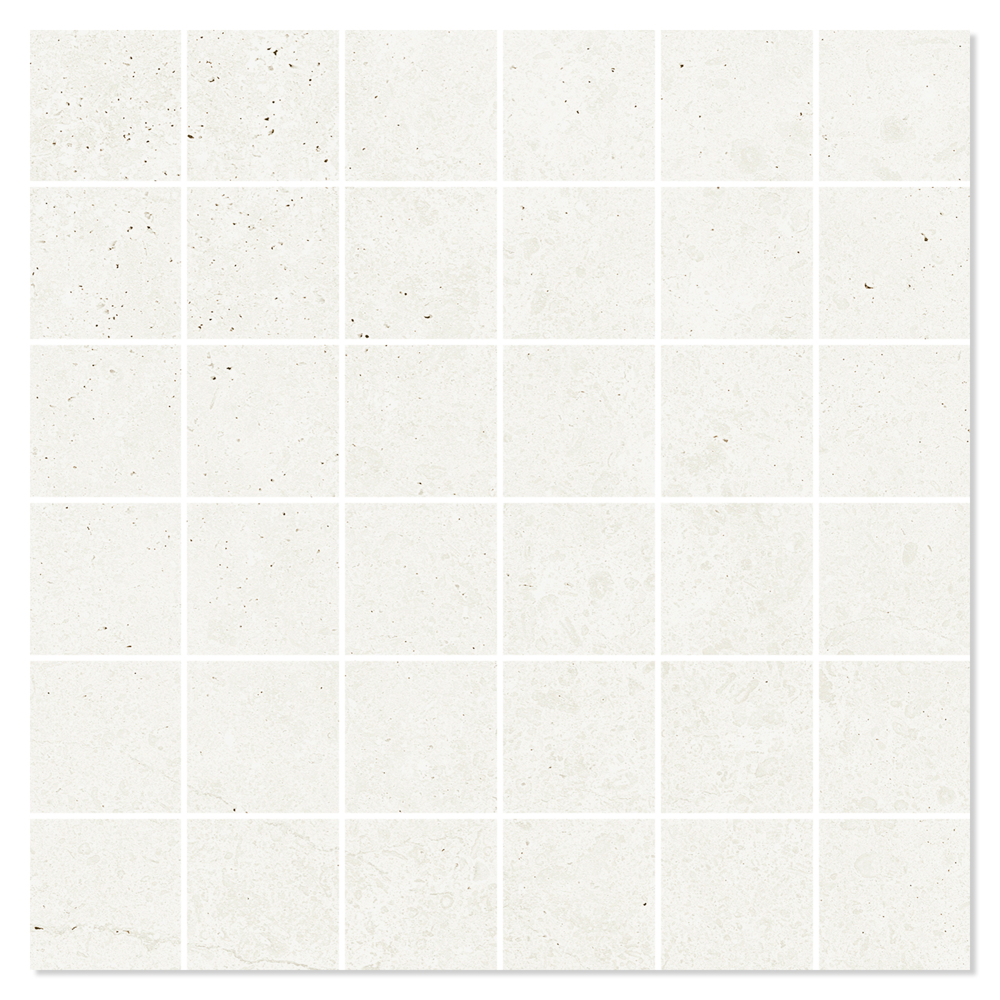 Mosaikkflis Fjordsten Hvit Matt 30x30 (5x5) cm