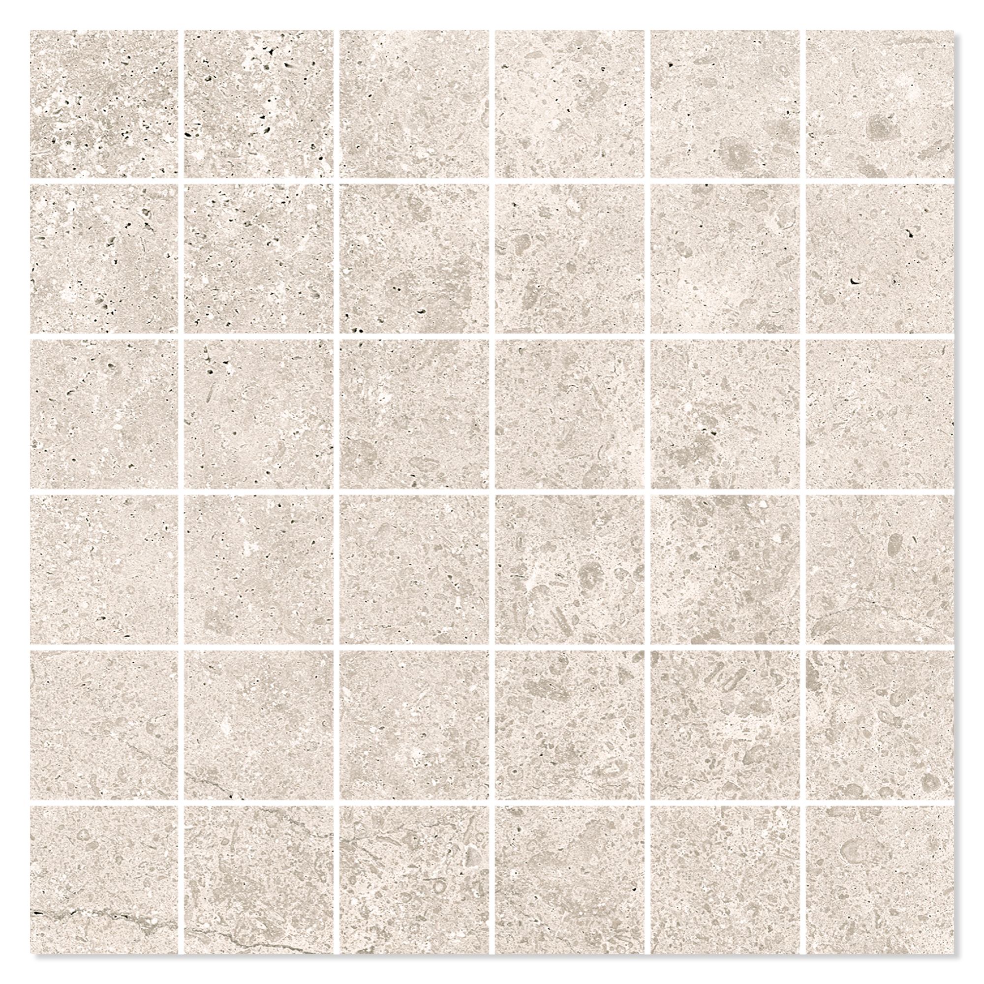 Mosaikkflis Fjordsten Beige Matt 30x30 (5x5) cm