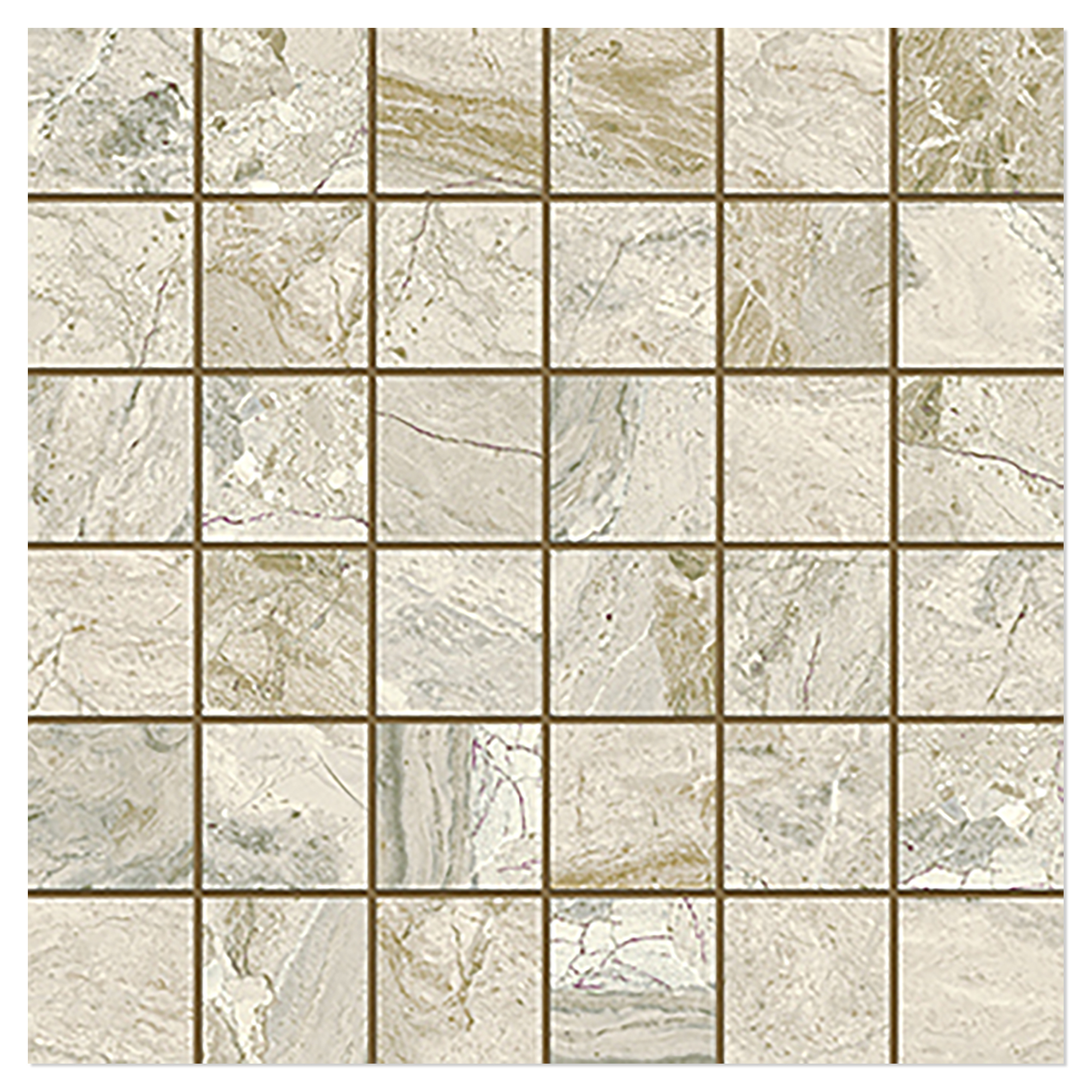 Mosaikkflis Jolie Beige Sklisikker Matt 30x30 (5x5) cm