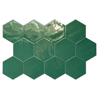 Sekskant Veggflis <strong>Lume</strong>  Lys Blå Blank 14x16 cm