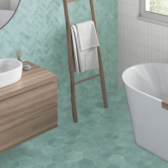 Sekskant Gulvflis Advant Beige Mønstret Matt 14x16 cm