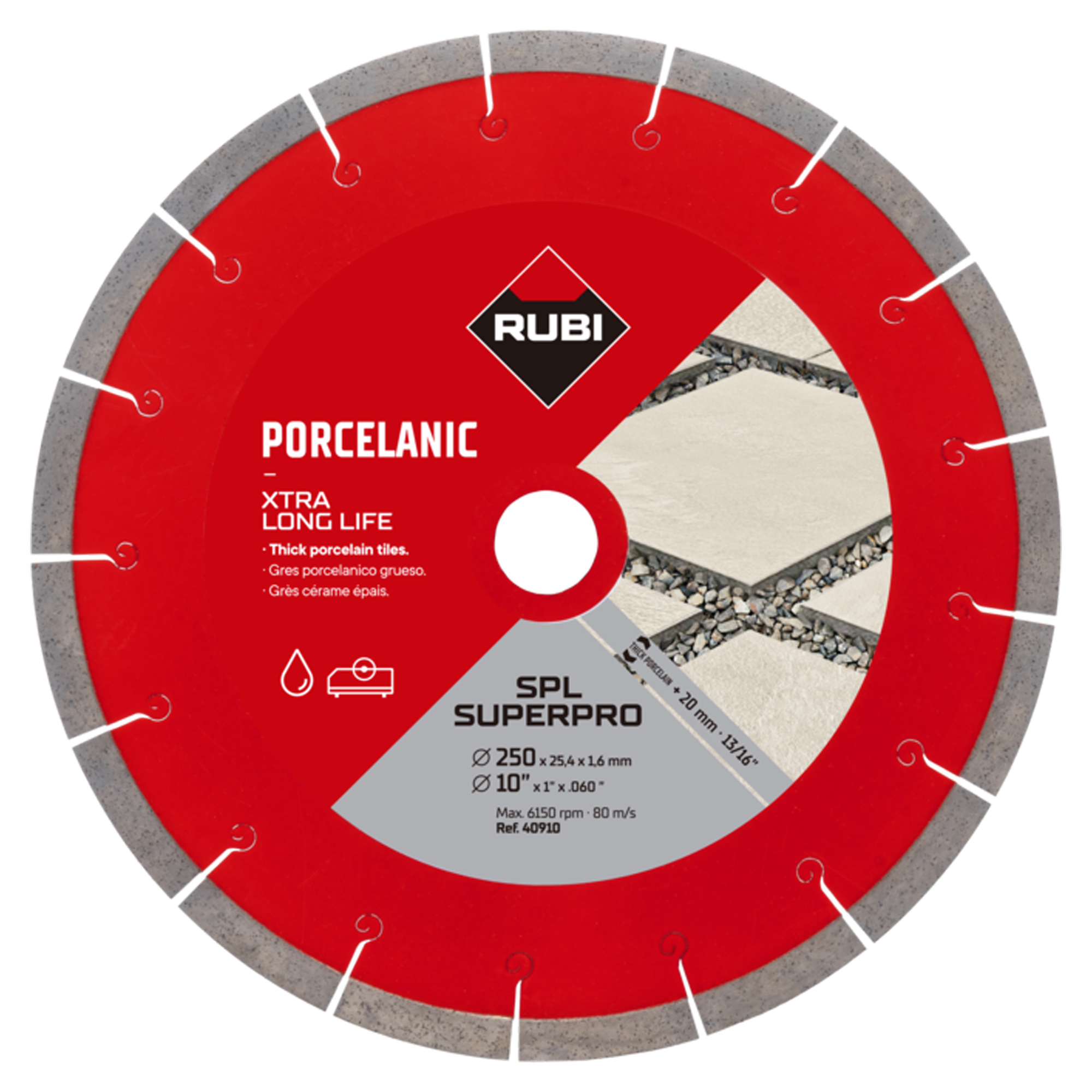 Diamantblad For Porselensfliser SPL 250 EXT SUPERPRO (For 20 mm Tykkelse)