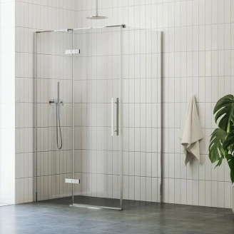 Ravak Brusehjørne <strong>Cool!</strong>  120 + 90 cm Krom Blank