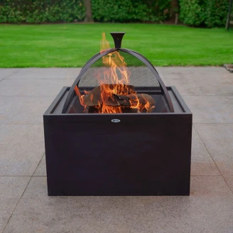 <strong>Heat</strong>  Ildkurv + Grill + Sidebord 3 i 1 Sort Mat