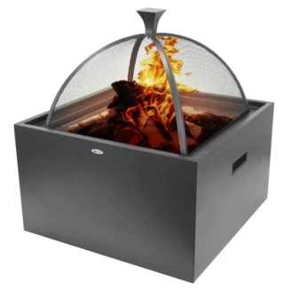 <strong>Heat</strong>  Ildkurv + Grill + Sidebord 3 i 1 Sort Mat